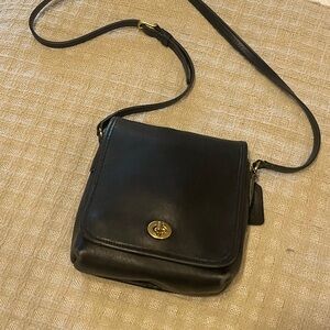 Black Vintage Coach Companion Crossbody Bag